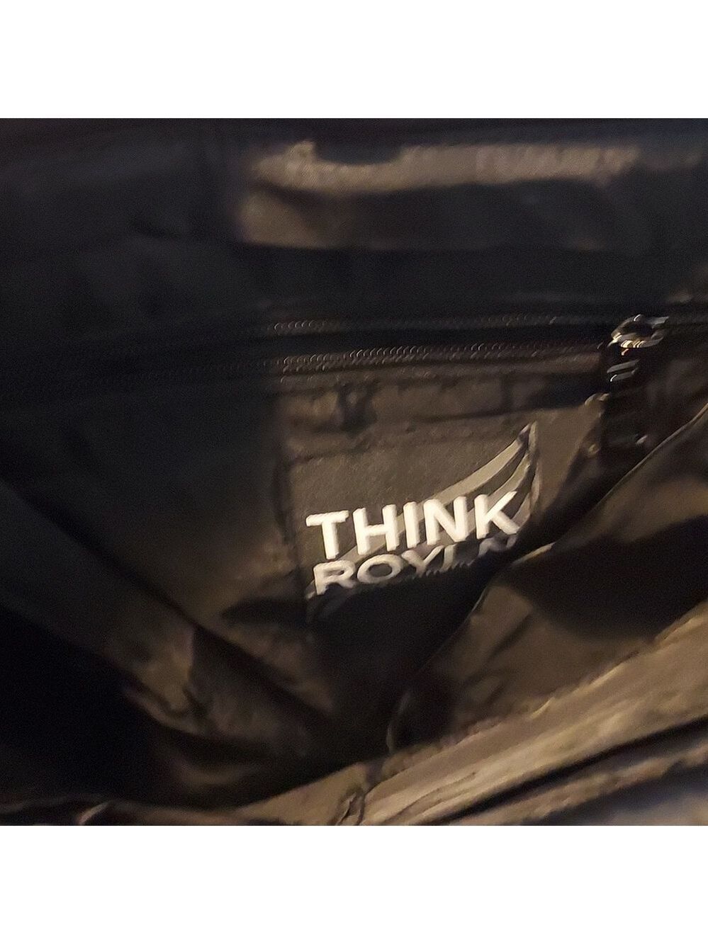 Think Royln Black Quilted Camo Tote Crossbody Bag - Picture 10 of 12